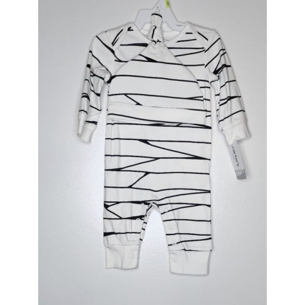 CARTER’s MUMMY TODDLER HALLOWEEN ONE PIECE OUTFIT WITH HAT 3 or 6 Months New - Picture 3 of 8